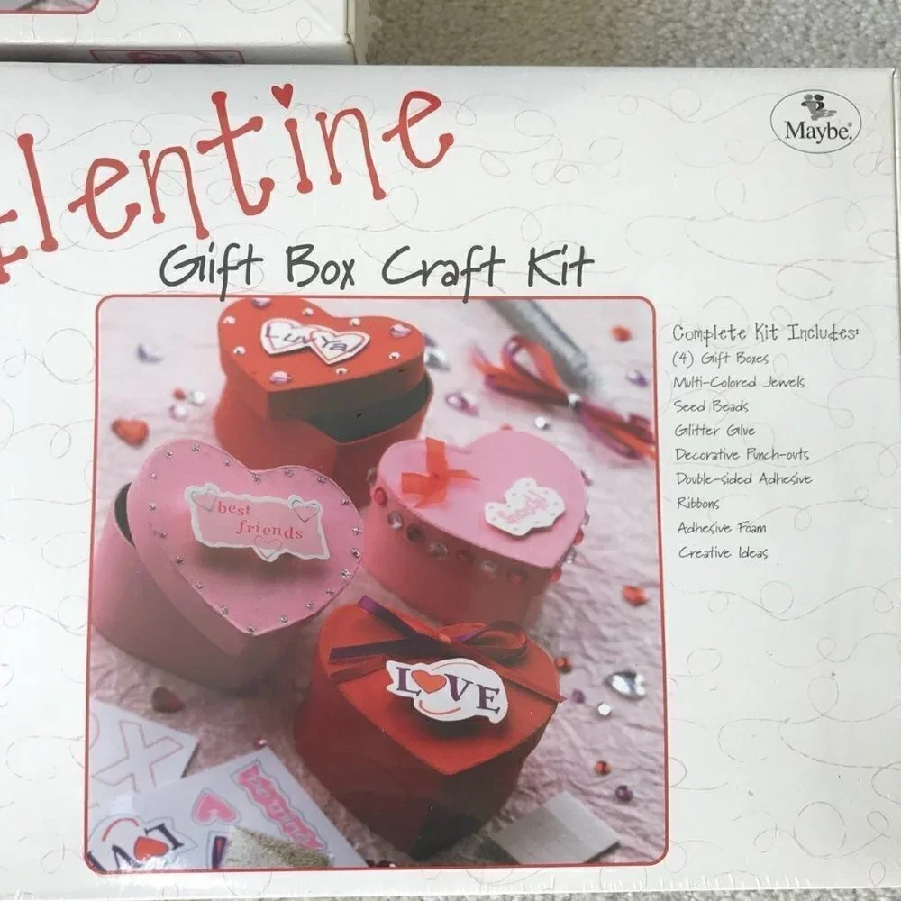 Valentines Craft Kits 2 Mini Gift Boxes Kits & 1 Picture Frame Kit